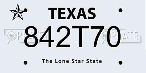 842T70 Texas License Plate