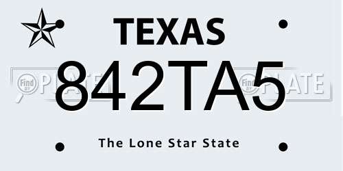 842TA5 Texas License Plate