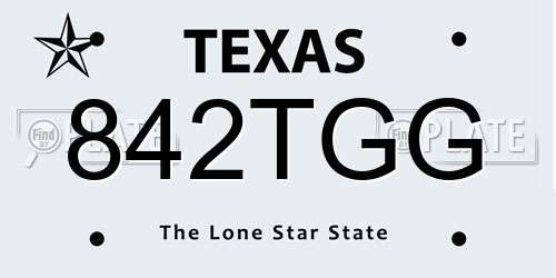 842TGG Texas License Plate