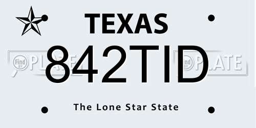 842TID Texas License Plate