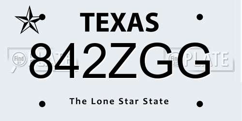 842ZGG Texas License Plate