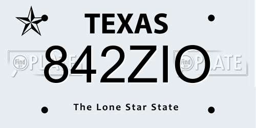 842ZIO Texas License Plate