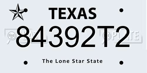 84392T2 Texas License Plate