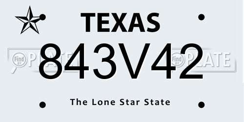 843V42 Texas License Plate