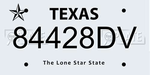 84428DV Texas License Plate