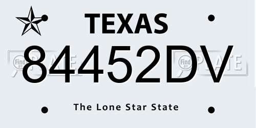84452DV Texas License Plate