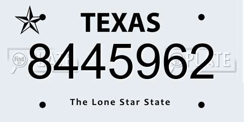 8445962 Texas License Plate