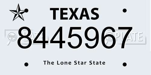 8445967 Texas License Plate