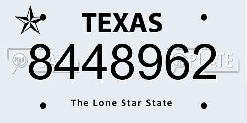 8448962 Texas License Plate