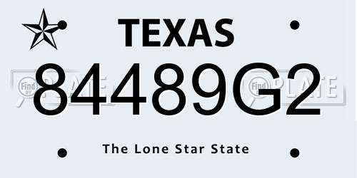 84489G2 Texas License Plate
