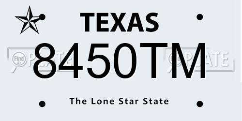 8450TM Texas License Plate