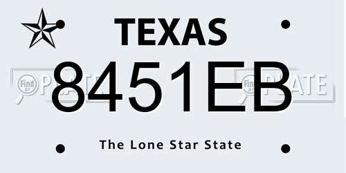 8451EB Texas License Plate