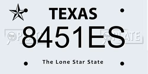 8451ES Texas License Plate