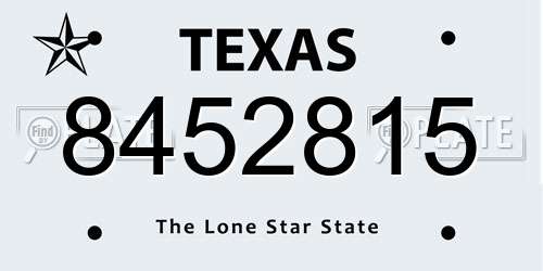 8452815 Texas License Plate