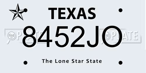 8452JO Texas License Plate