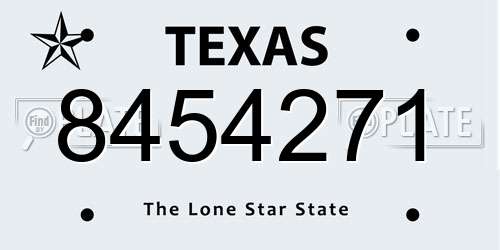 8454271 Texas License Plate