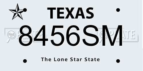 8456SM Texas License Plate
