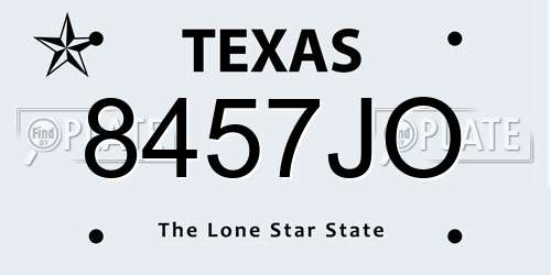 8457JO Texas License Plate