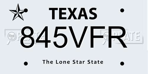 845VFR Texas License Plate