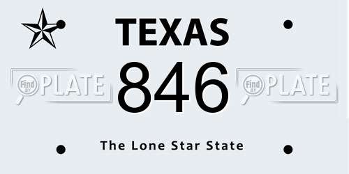 846 Texas License Plate