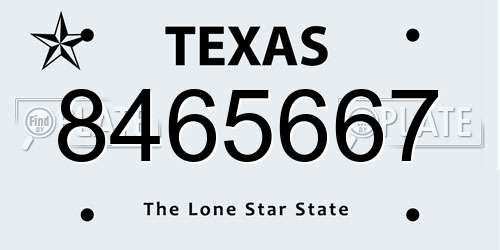 8465667 Texas License Plate