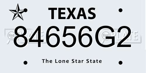 84656G2 Texas License Plate