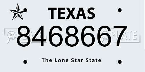 8468667 Texas License Plate