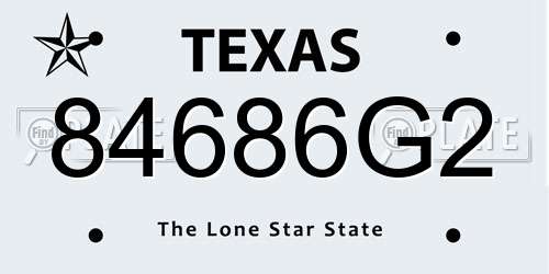 84686G2 Texas License Plate