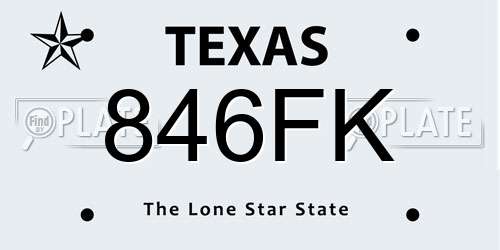 846FK Texas License Plate