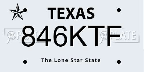 846KTF Texas License Plate