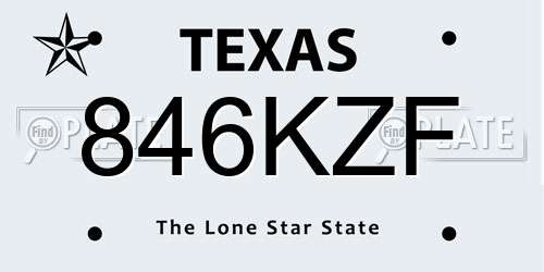 846KZF Texas License Plate