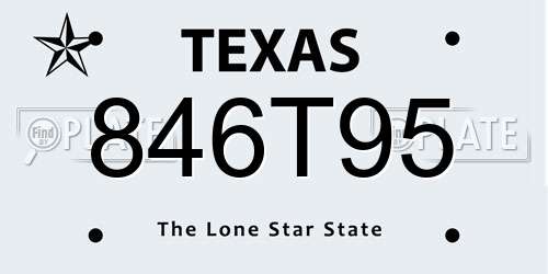 846T95 Texas License Plate