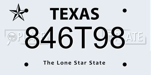 846T98 Texas License Plate