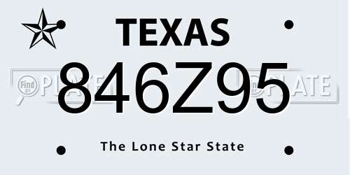846Z95 Texas License Plate