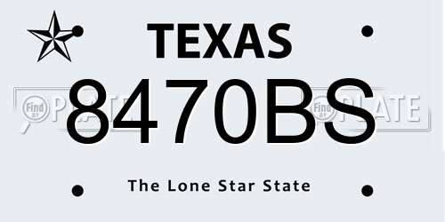 8470BS Texas License Plate