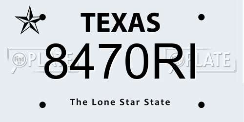 8470RI Texas License Plate