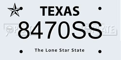 8470SS Texas License Plate