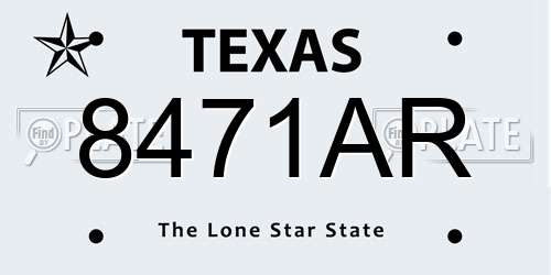8471AR Texas License Plate