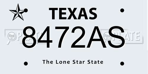 8472AS Texas License Plate