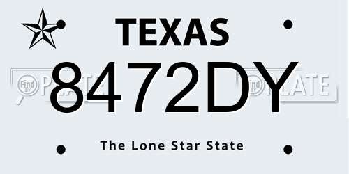 8472DY Texas License Plate
