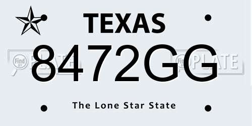 8472GG Texas License Plate