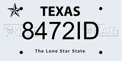 8472ID Texas License Plate