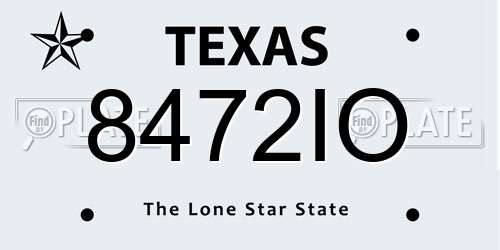 8472IO Texas License Plate