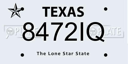 8472IQ Texas License Plate