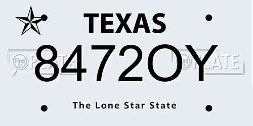 8472OY Texas License Plate
