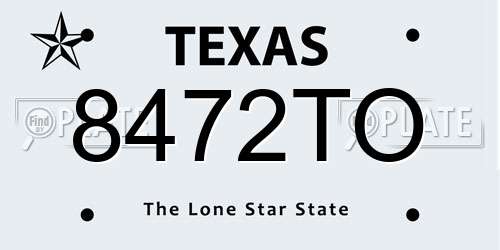 8472TO Texas License Plate