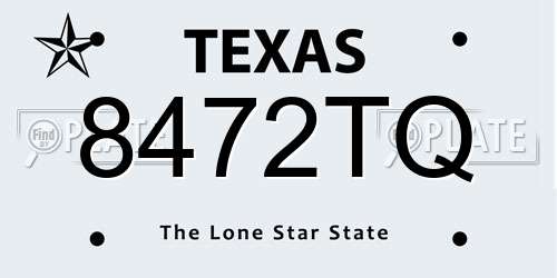 8472TQ Texas License Plate