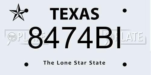 8474BI Texas License Plate