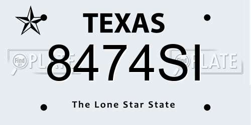 8474SI Texas License Plate