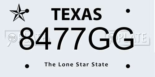 8477GG Texas License Plate